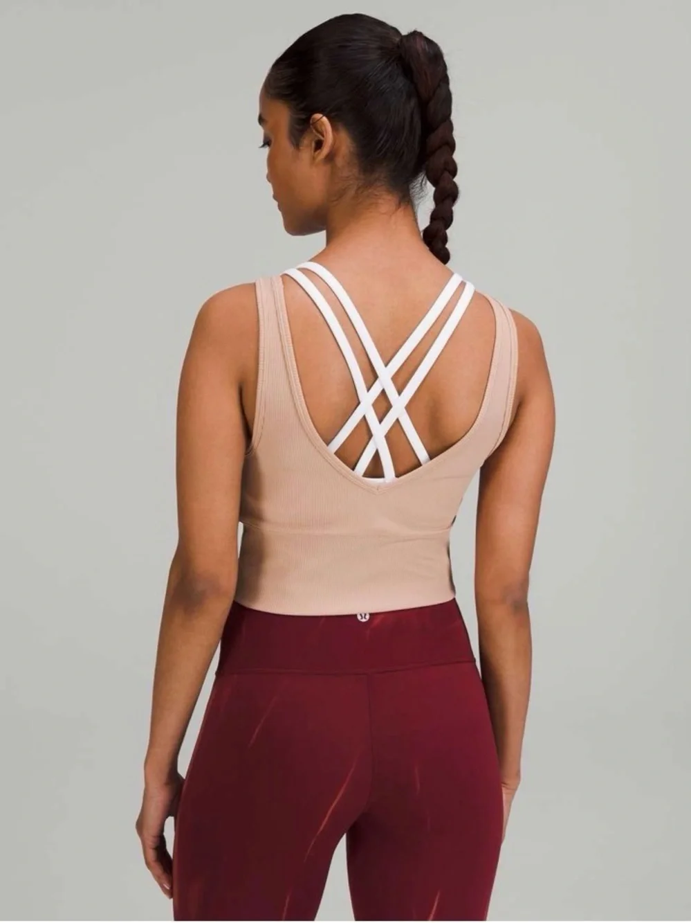 Lululemon Power Pivot Ribbed Tank Top in Pink Clay